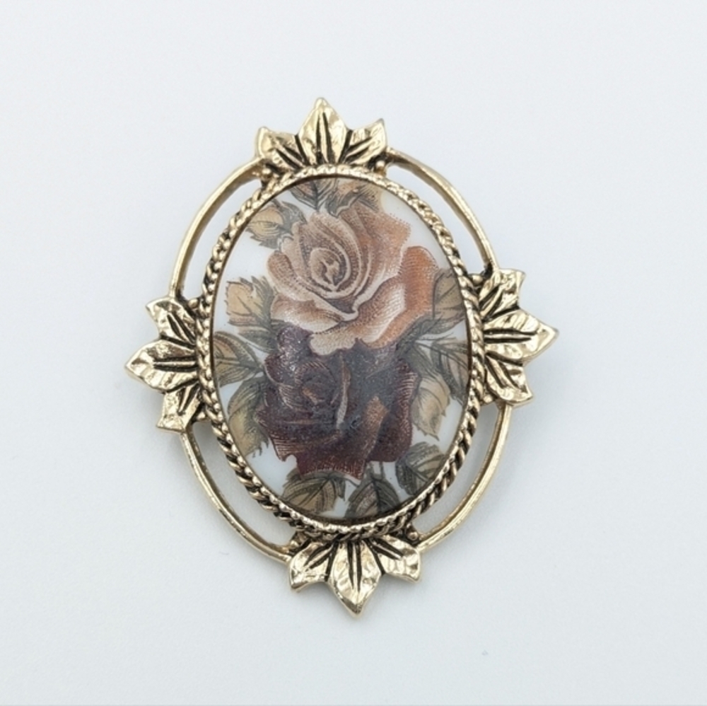Vintage 1977 Sarah Coventry Rose Marie Brooch pin Pendant Combination